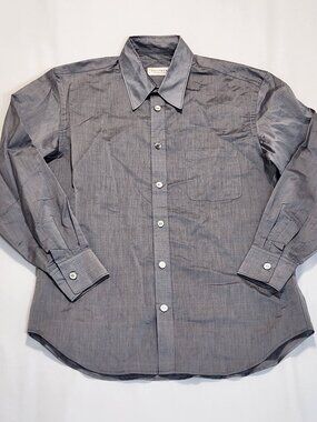 Vintage Equipment France Gray Cotton Silk Shirt M NWOT